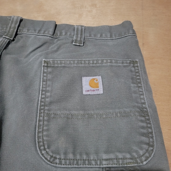 Carhartt Carpenter Pants Men's 40x30 Green Distressed - Picture 5 of 9